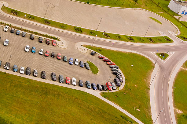 istock Airshot of car parking 94449251