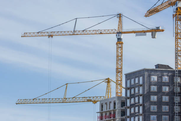 Tower crane on construction site in Stockholm (Sweden)