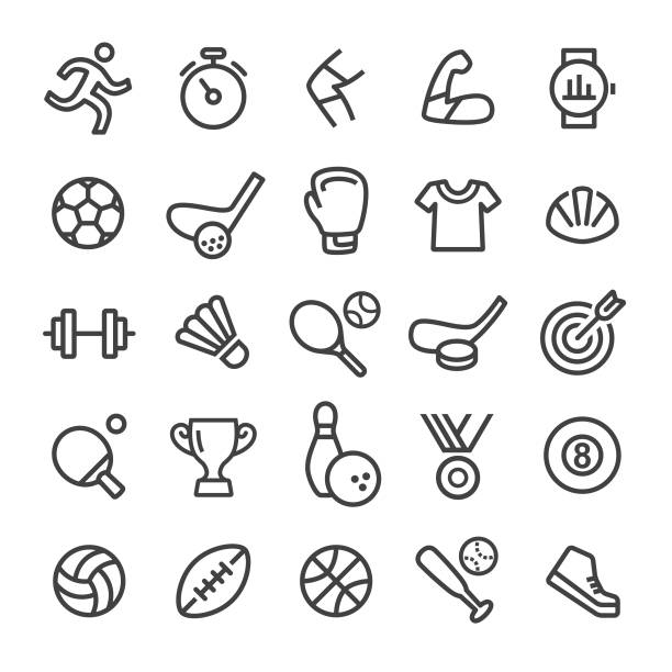 sport-icons - serie smart line - golf symbol icon set computer icon stock-grafiken, -clipart, -cartoons und -symbole