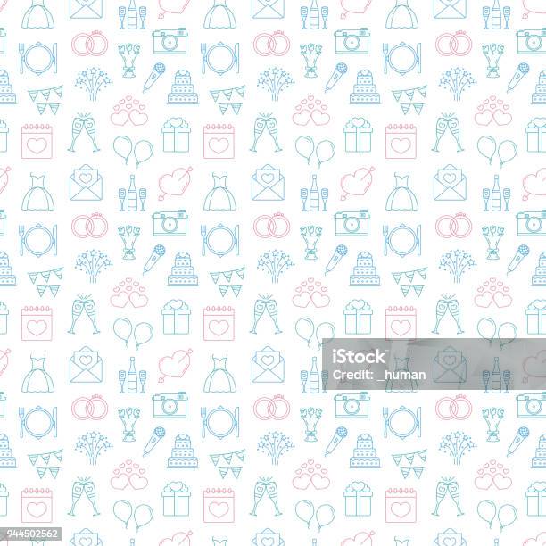 Wedding Seamless Pattern Stock Illustration - Download Image Now - Arrow Symbol, Backgrounds, Balloon