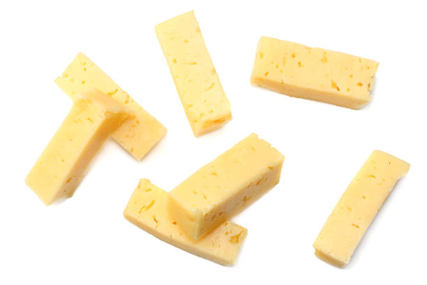 istock piece of cheese isolated on white background. top view 944506064