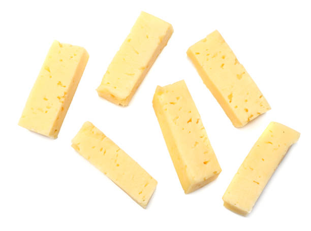 istock piece of cheese isolated on white background. top view 944506074