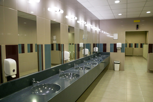 Inside the public bathroom