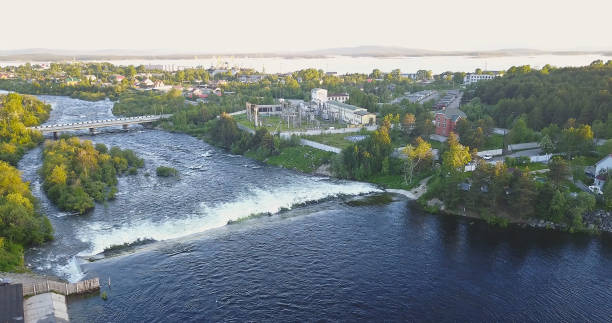istock Aerial View from Drone of Rough River 944511386