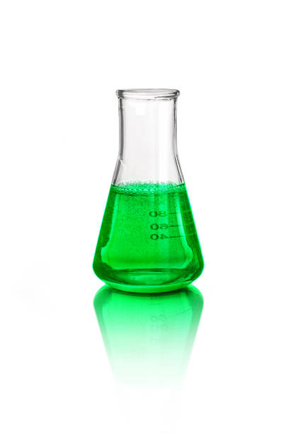istock green liquid in laboratory glassware, isolated on white background 944515260