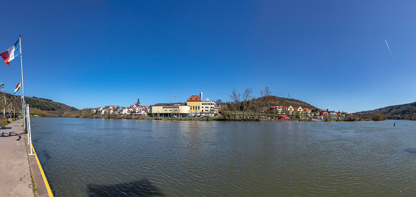 panoramic view to river Main from Wertheim, Germany
