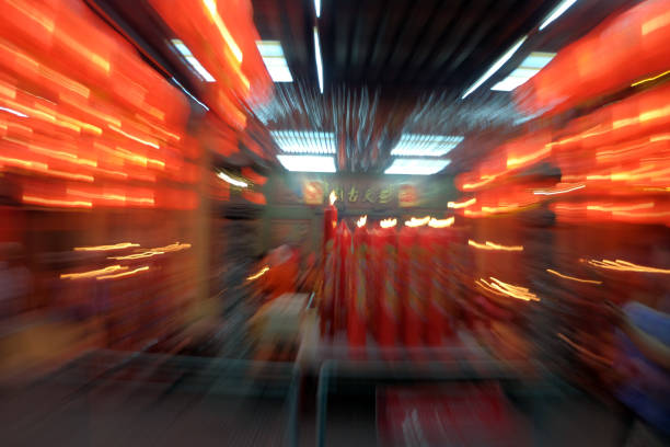 istock abstract blur background Red chinese lanterns. 944515586