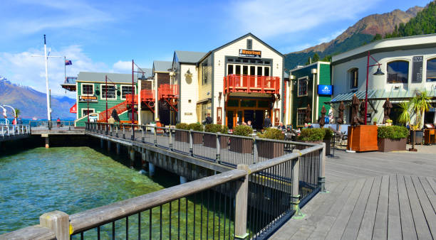 Queenstown Mall travel destination in New Zealand stock photo