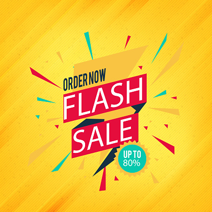 Order Now Flash Sale Up To 80% Orange Background Vector Image