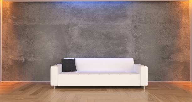 istock Concrete Room With White Classic Sofa  And Pillow 944519162