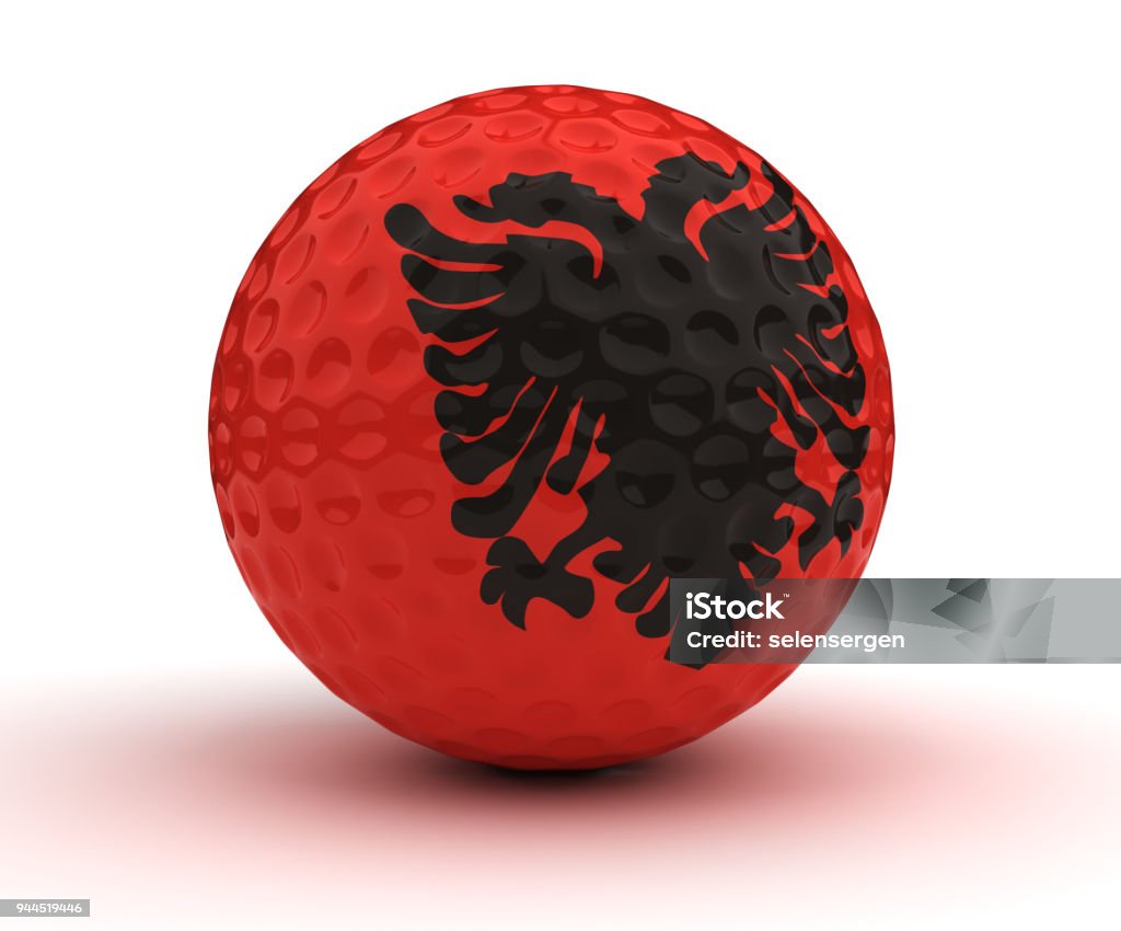Albanian Golf Ball Abanian Golf Ball (Isolated with clipping path) Activity Stock Photo