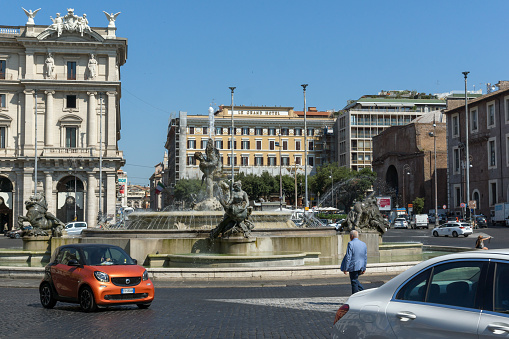 Rome, Italy - June 22, 2017: Amazing view of piazza della repubblica, Rome, Italy