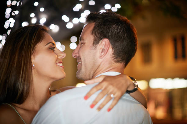 istock Smiling couple celebrate their engagement 944526652