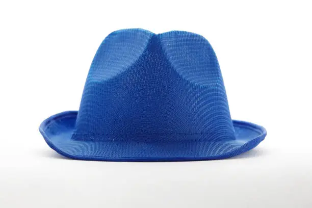Blue Panama Hat on white background