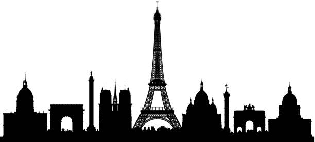 ilustraciones, imágenes clip art, dibujos animados e iconos de stock de paris (todos los edificios son completa y móvil) - moveable