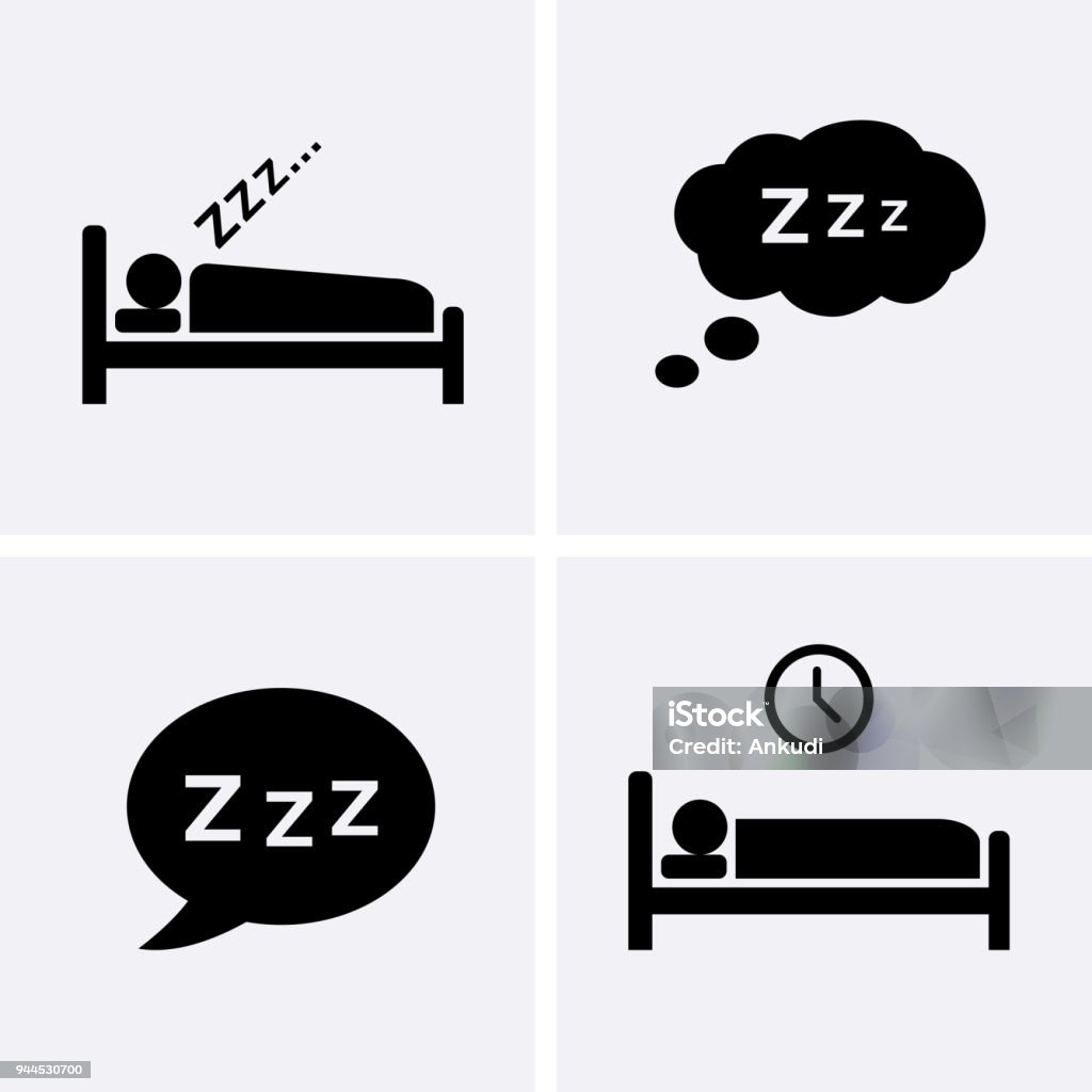 Icônes de sommeil set Vector. - clipart vectoriel de Dormir libre de droits