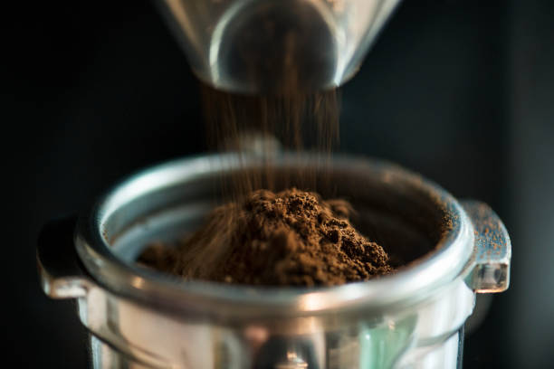 istock Closeup of fresh grinding coffee 944535660