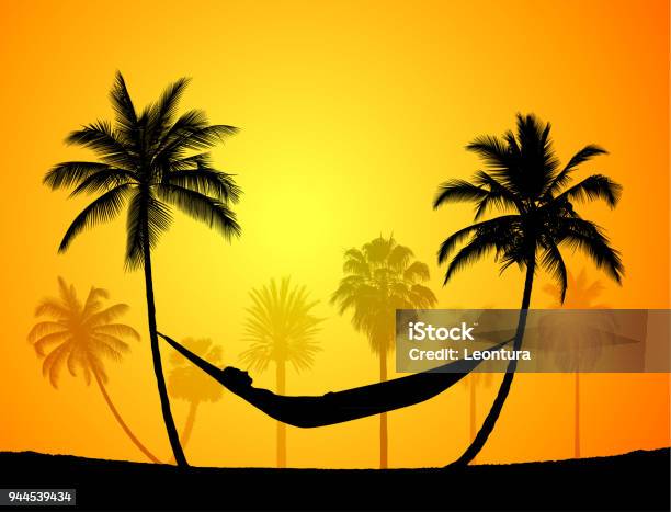 Hammock Stock Illustration - Download Image Now - Hammock, Adult, Beach