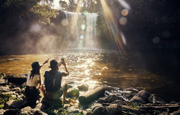 자연에서 자리에 많은 아름 다운 경이 있다 - rainforest australia river waterfall 뉴스 사진 이미지