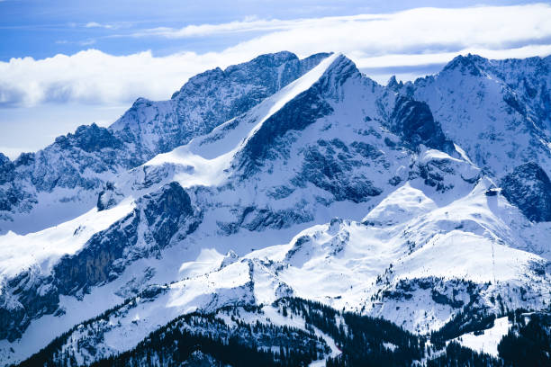 Alpspitze in spring at Garmisch-Partenkirchen, Upper Bavaria, Germany