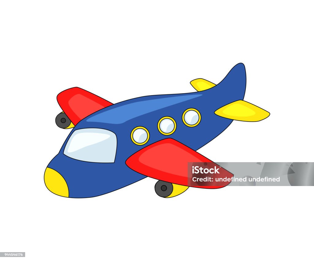 Cute Cartoon Airplane Stock Illustration - Download Image Now - Air  Vehicle, Airplane, Blue - iStock