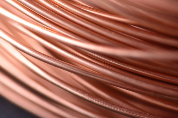 istock Closeup of Copper Coil Wiring with Focus on One Wire 944546520