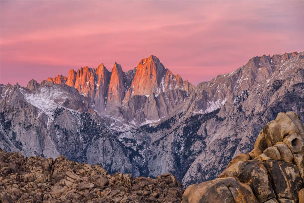 istock Mountain Whitney view on sunrise at Alabama Hills 944547048