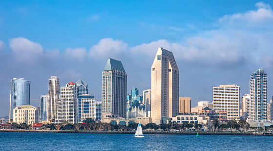 Downtown City of San Diego panorama, California USA