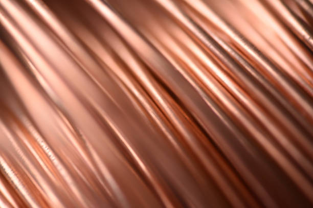 istock Closeup of Copper Coil Wiring with Focus on One Wire 944549402