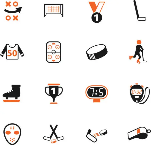 Vector illustration of hockey icon set