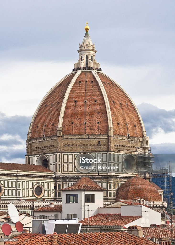 Florence, The Dome of Santa Maria del Fiore  Aerial View Stock Photo