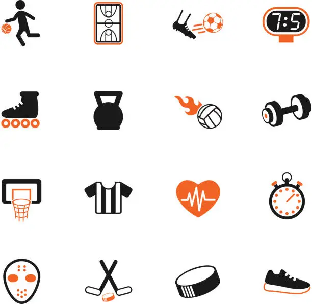 Vector illustration of sport color icon set