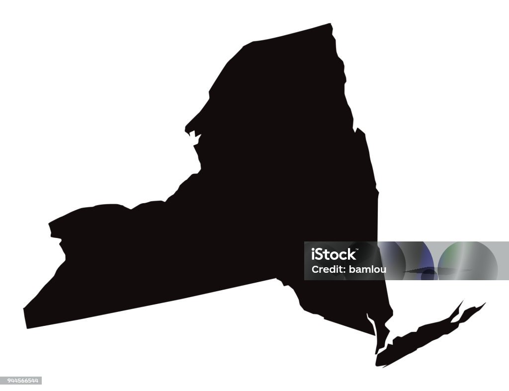 Подробная карта штата Нью-йорк - Векторная графика Штат Нью-Йорк роялти-фри