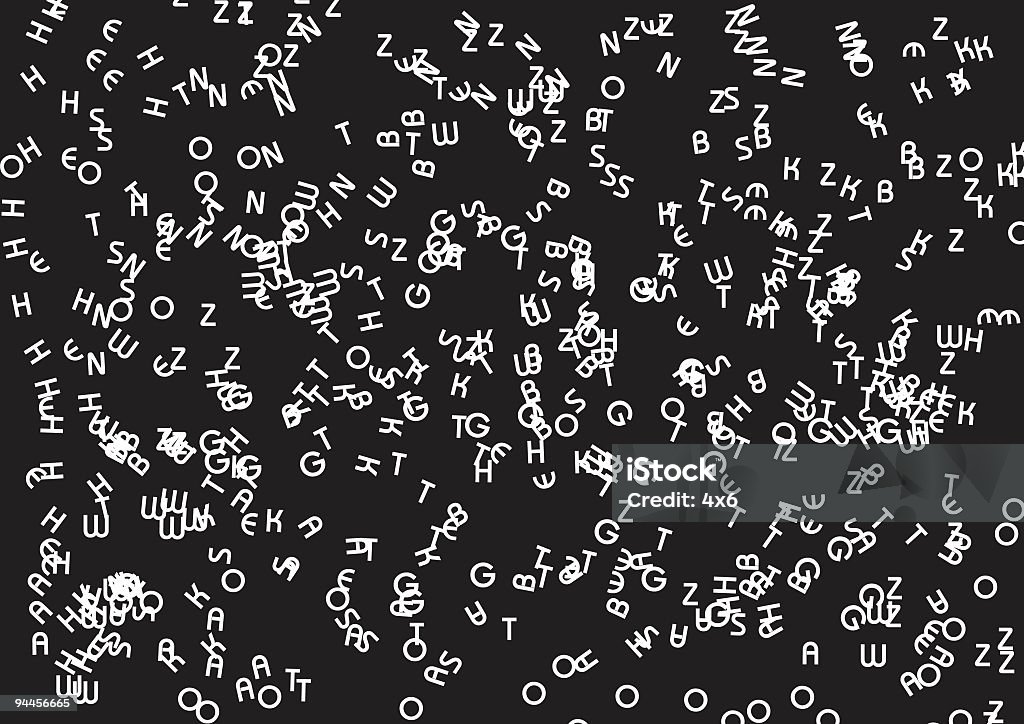 Abstract Broken Typography - CG  Alphabet Stock Photo
