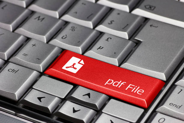 Keyboard key - pdf file stock photo