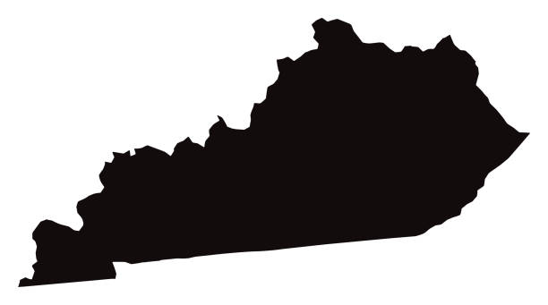 Detailed Map of Kentucky State vector art illustration