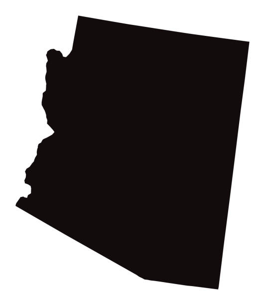 illustrazioni stock, clip art, cartoni animati e icone di tendenza di mappa dettagliata dello stato dell'arizona - region