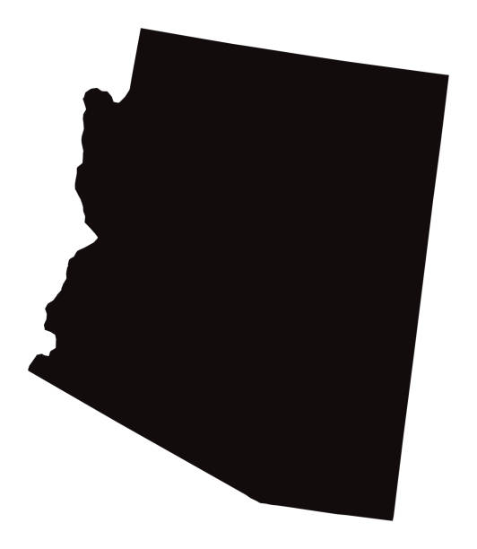Detailed Map of Arizona State vector art illustration