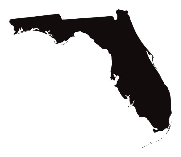 Detailed Map of Florida State vector art illustration