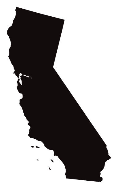 Detailed Map of California State vector art illustration