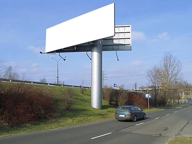 werbung bord - metal billboard adboard marketing stock-fotos und bilder