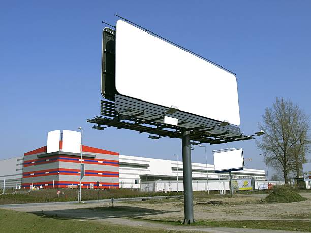 werbung bord - metal billboard adboard marketing stock-fotos und bilder
