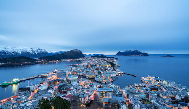 istock Night scene in Alesund 944574068