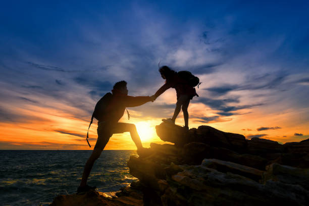 istock Climbing up on the mountain. 944574160