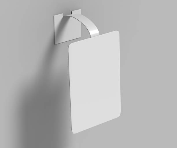istock Blank White Advertising PVC shelf wobbler plastic shelf dangler for shopping centers. 3d render illustration. 944574390