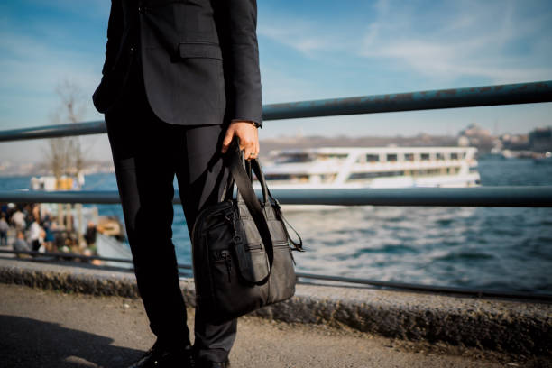 istock Businessman walking on Galata Bridge 944577058