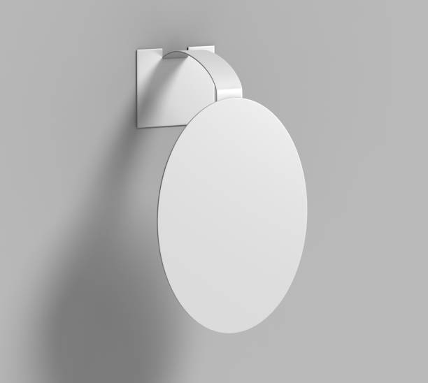 istock Blank White Advertising PVC shelf wobbler plastic shelf dangler for shopping centers. 3d render illustration. 944577918