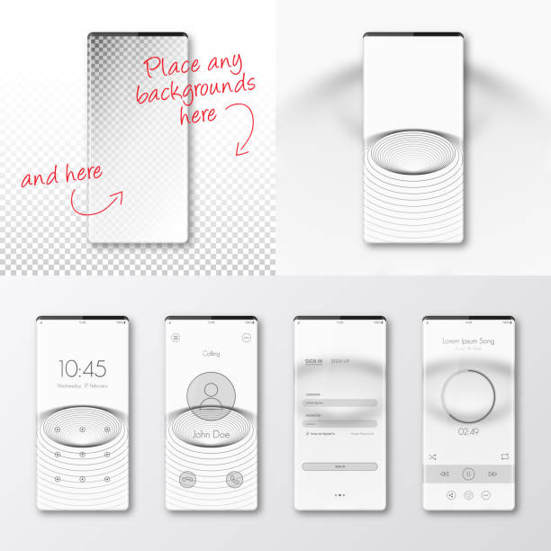 istock Modern smartphones templates - mobile phone isolated on blank background 944578374