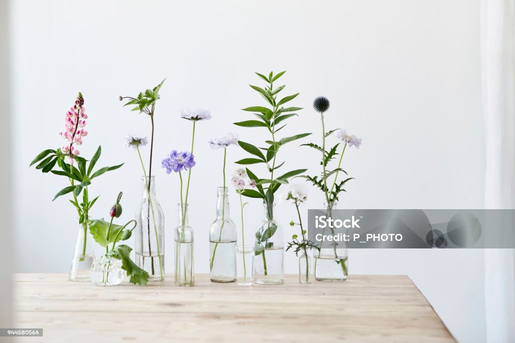 Flower arrangement in pastel Flower, Vase, Flower Arrangement, Bouquet, Still Life Vase Stock Photo