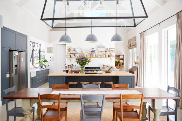 istock Open plan kitchen diner in a period conversion family home 944581004
